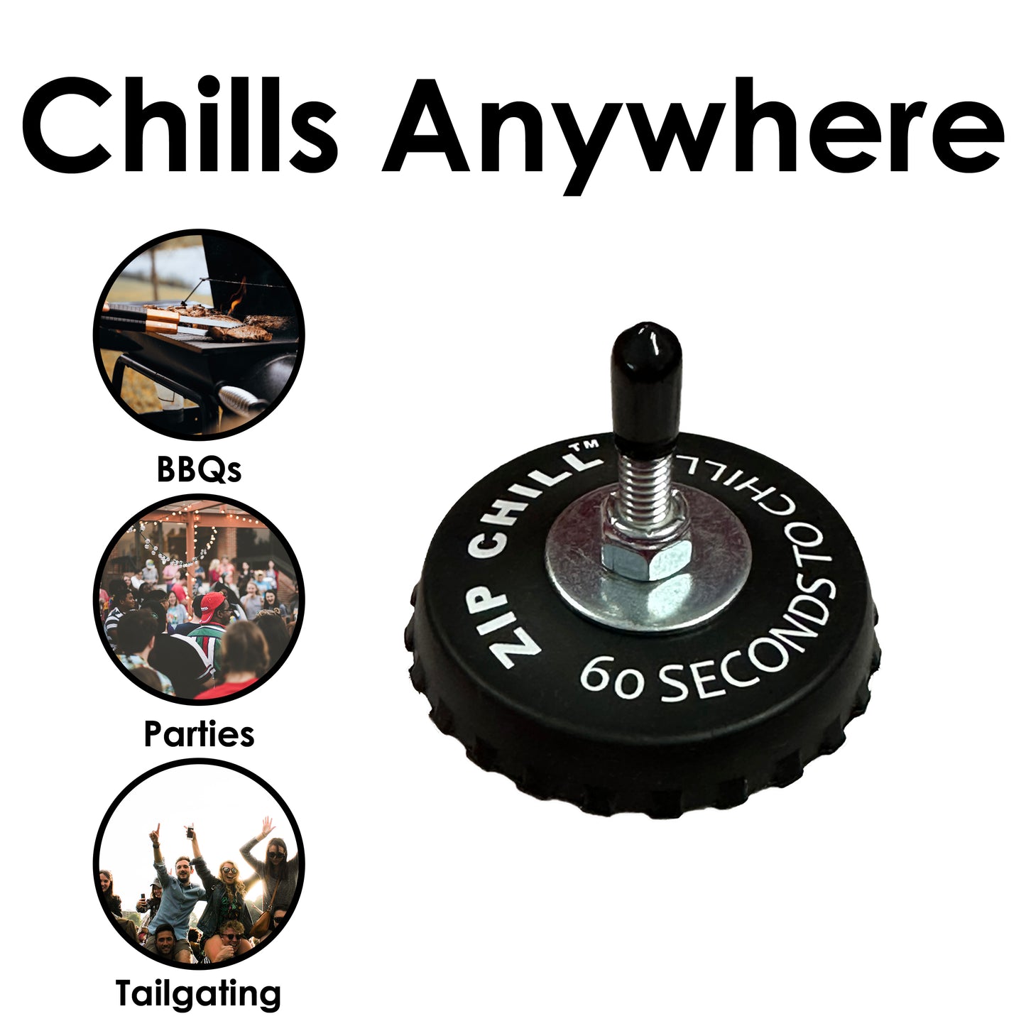 Zip Chill Rapid Drink Chiller - Cool a Beverage in Sixty Seconds - Spin it for a Minute