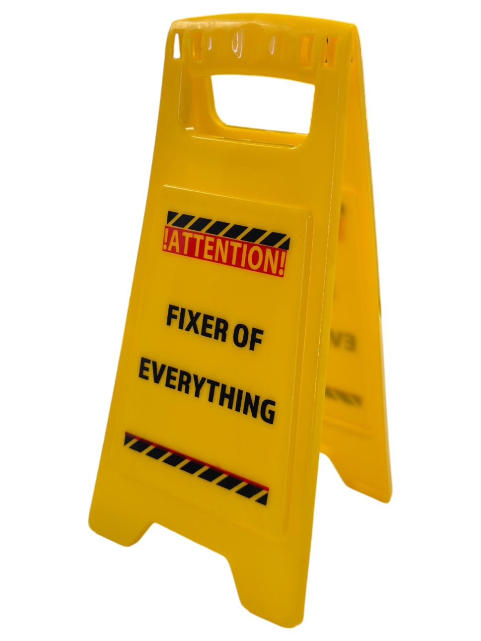 Fixer of Everything Novelty Caution Sign Funny Gag Gift for Home Office Joke White Elephant