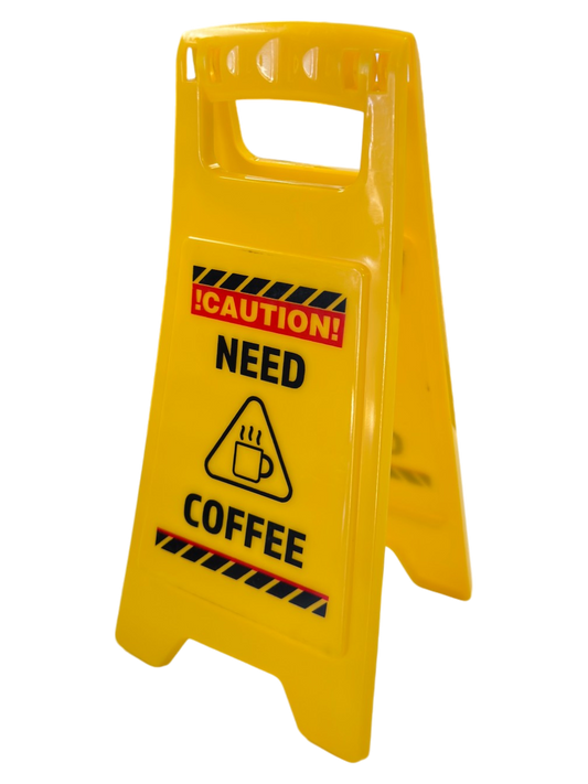 Need Coffee Novelty Caution Sign Funny Gag Gift for Home Office Joke White Elephant