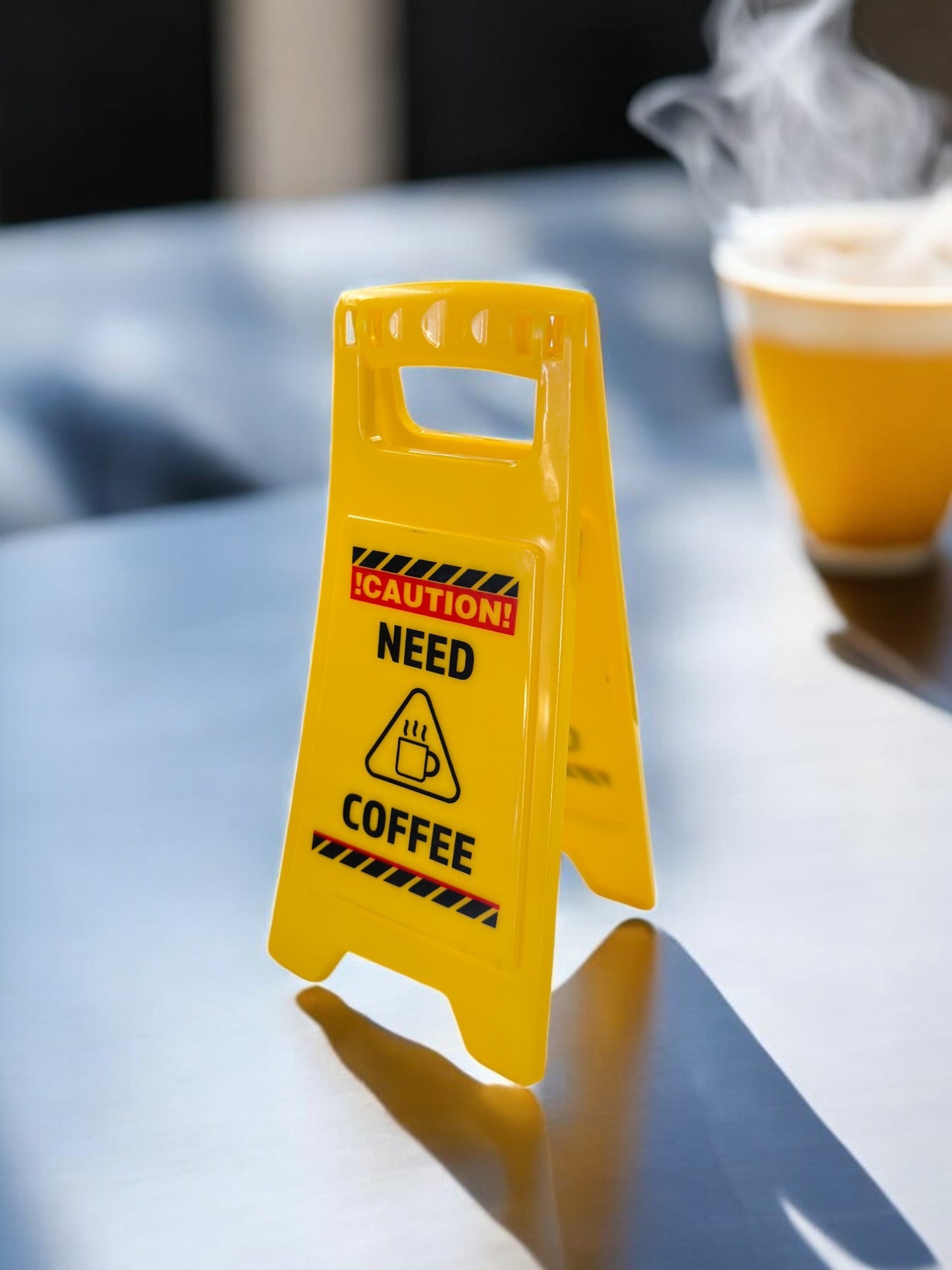 Need Coffee Novelty Caution Sign Funny Gag Gift for Home Office Joke White Elephant