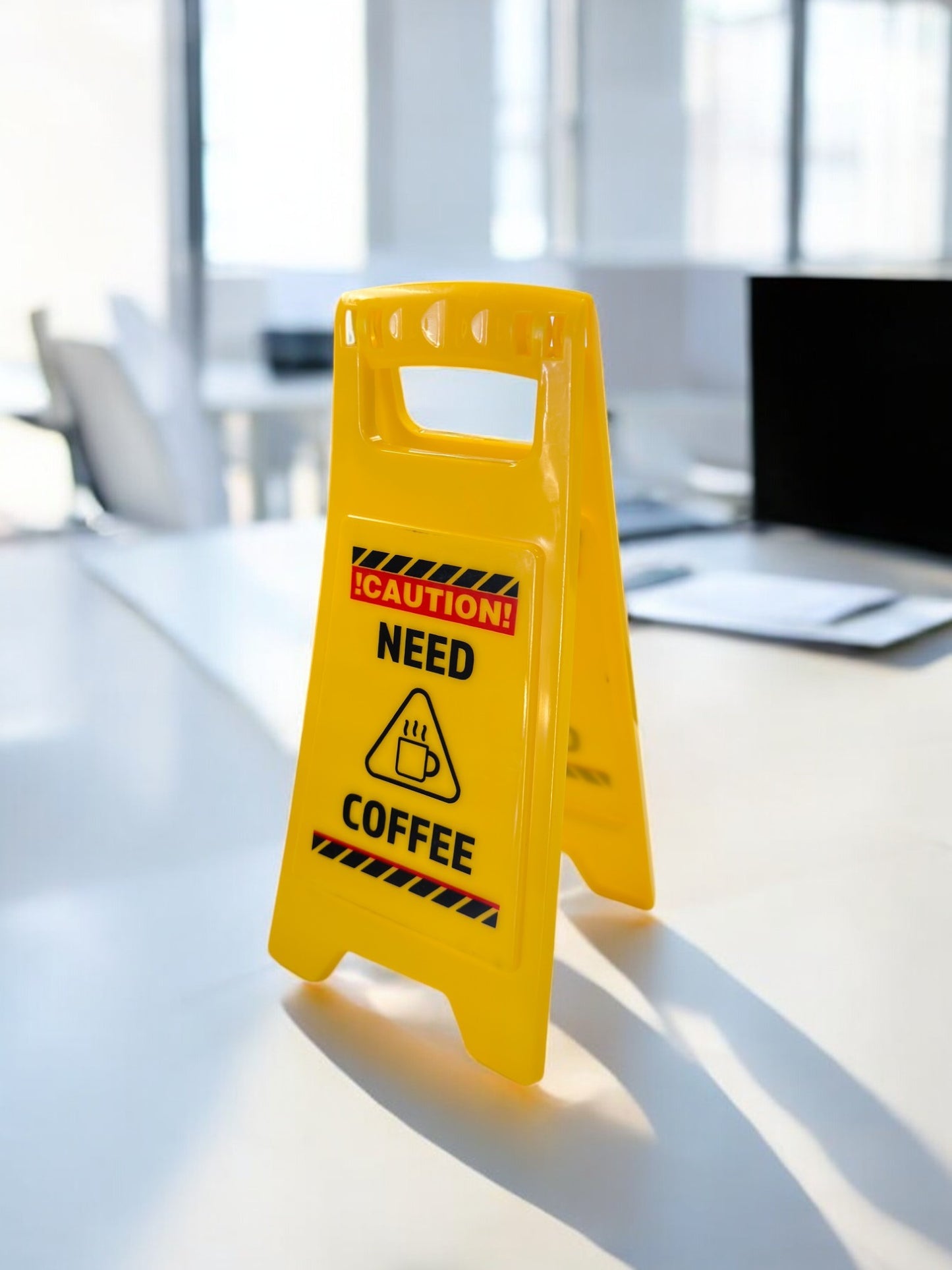 Need Coffee Novelty Caution Sign Funny Gag Gift for Home Office Joke White Elephant